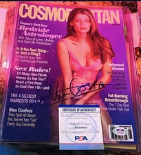 PSA DNA LAETITIA CASTA Signed Cosmopolitan Magazine Cover MODEL ACTRESS RARE