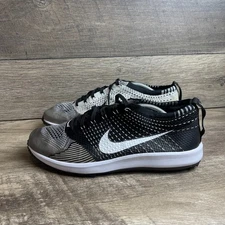 Nike Flyknit Racer G 909756-001 Men 11.5 Spikeless Golf Shoe White Black Sneaker