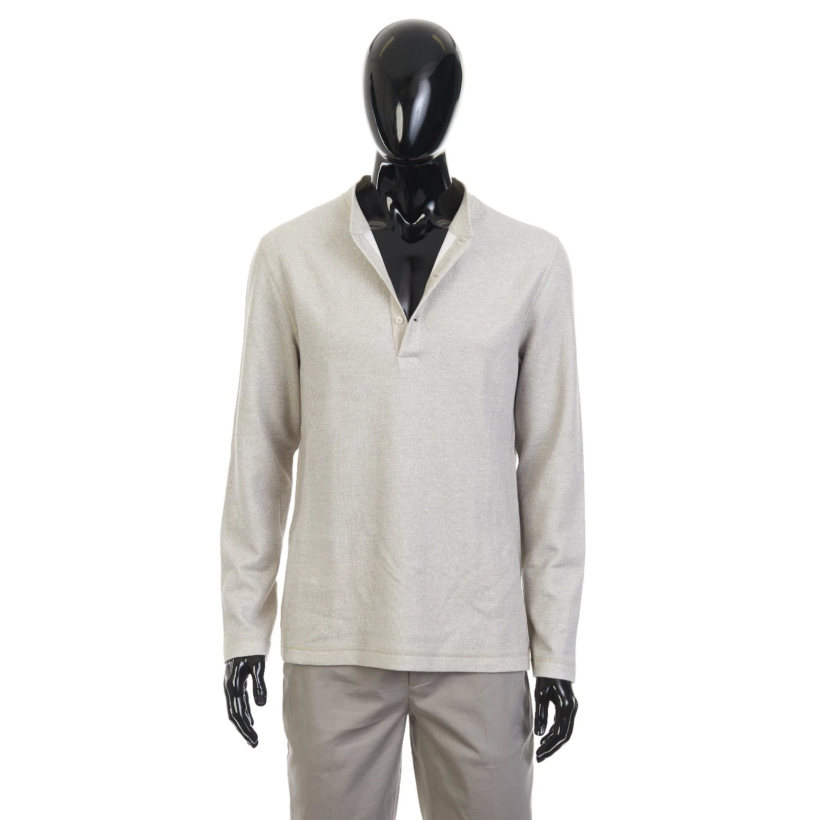 Brunello Cucinelli — BRUNELLO CUCINELLI 1100$ Cotton & Linen Shirt - Henley Collar