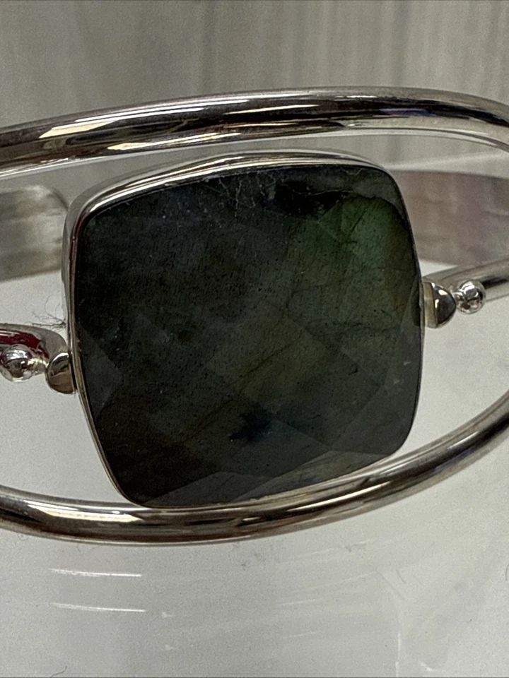 Brazalete reversible Jay King DRT 925 turquesa esterlina y labradorita Foto 3 de 4