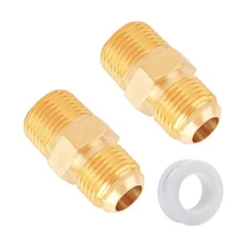 SUNGATOR Tube Fittings 3/8'' Flare x 3/8 Inch Male NPT, 3/8'' Brass Half-Unio...