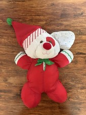 Vtg Fisher Price Puffalumps Christmas Dog Puppy Holiday 1991 Xmas 11"
