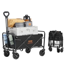 VEVOR Collapsible Folding Wagon 2 cu.ft Grass Wagon Cart Heavy Duty 220 lbs
