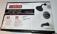 Delta NIB144832-BL Sparrow Tub/Shower Faucet Fixed Showerhead Trim Kit Matte Blk