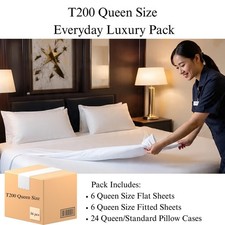 36Pc Queen Sheet Set T200 Soft Durable Airbnb/Short-Term Rental Bedding