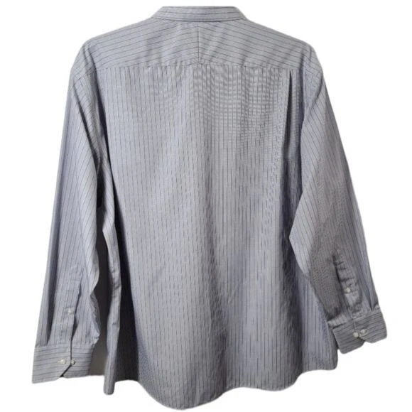 Structure (Fitted) Men's Light Blue/Grey Long Sleeved Collared Shirt Size 2XL - Image 4 of 4