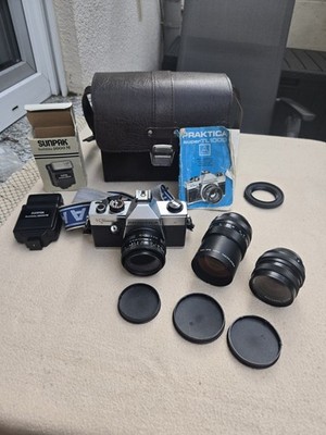 Praktica Super TL 1000 Spiegelreflexkamera mit Objektiven und Zubehör!!