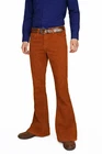 Mens RETRO FLARES Tan Brown Bell Bottoms cords Trousers Hippy Mod Pants  70s 60s