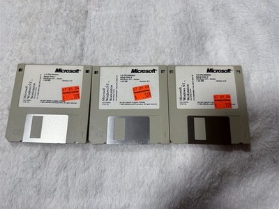 MICROSOFT WINDOWS NT WORKSTATION 3.5'' DISK SET OF 3 SETUP VERSION 4.0 1-2 CPU