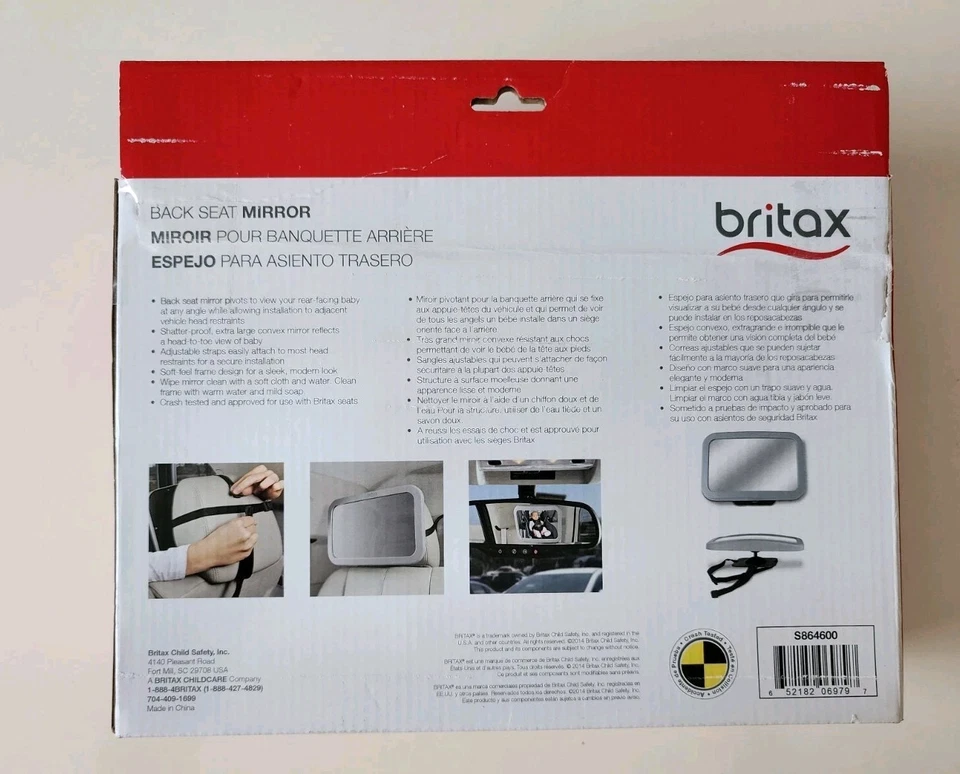 Espejo infantil Britax para pivotes de coche. Espejo asiento trasero. Nuevo Foto 2 de 3