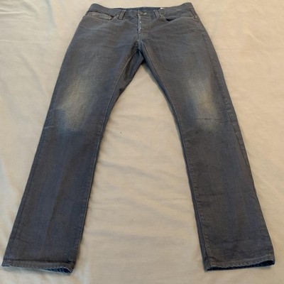 G-Star RAW 3301 Jeans Mens 36x32 Straight Leg Blue Low Rise Button Fly Denim