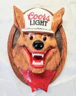 Vintage Coors Light Beer Wolf Sign 3-D Pub Bar Man Cave Pool Wall Plaque Brewery