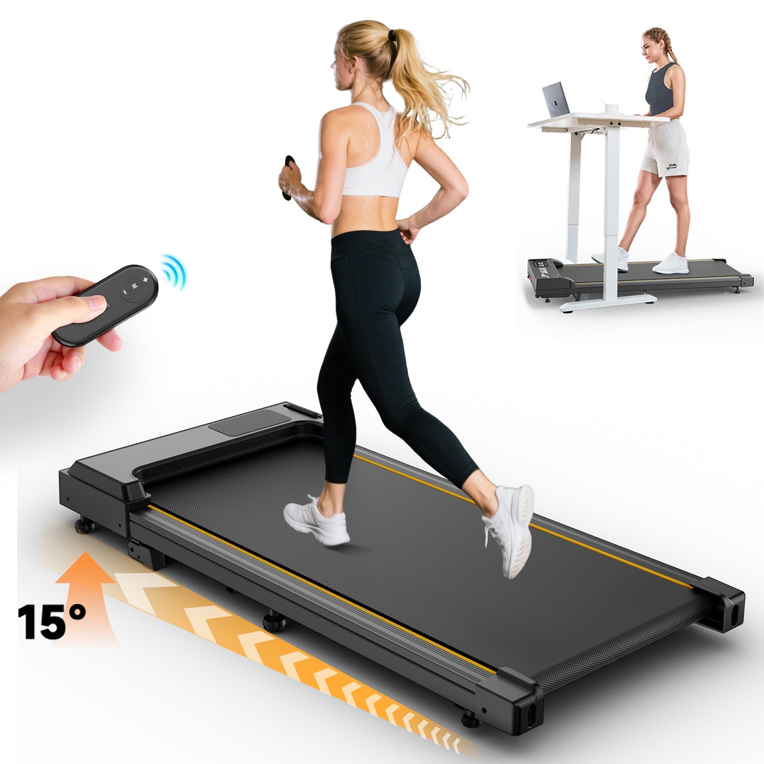 Cinta de Correr con Inclinación Almohadilla Eléctrica para Caminar Hogar Oficina Fitness hasta 120kg