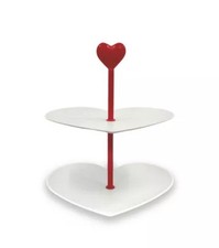 2 Tier Cake Stand Heart-Shaped. 6.9 X 6.9 Lot Of 2. New