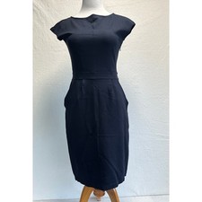 Quince Black Ultra-Stretch Ponte Cap Sleeve Dress Minimalist Classic Size Small