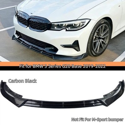 For BMW 3 Series G20 320ie 330i Base 19-22 V Style Carbon Fiber Front Bumper Lip