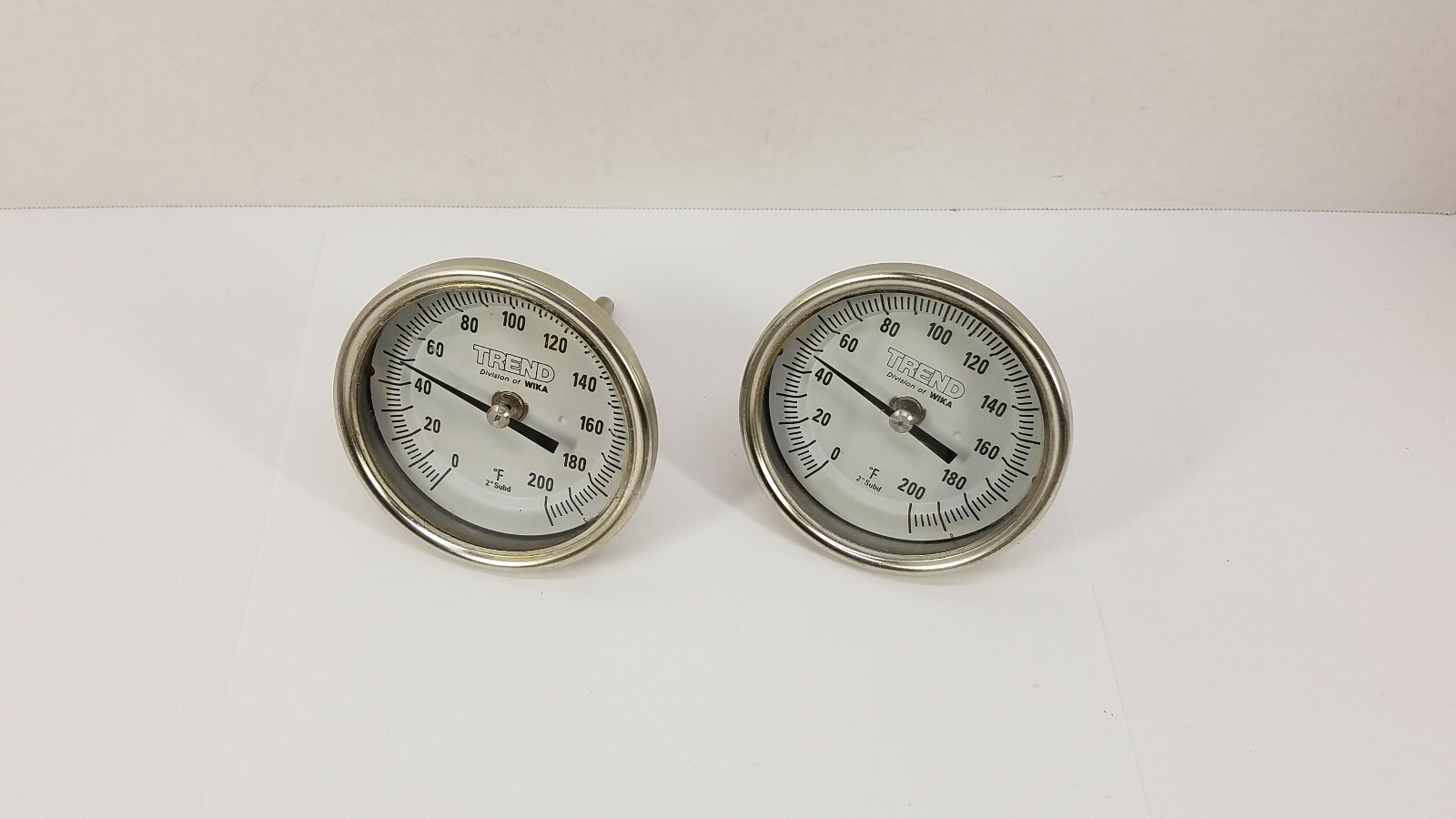 (2) Trend WIKA Food Grade Bimetal Thermometer 3", 0~200 °F, 1.75" Stem, 1/2" NPT
