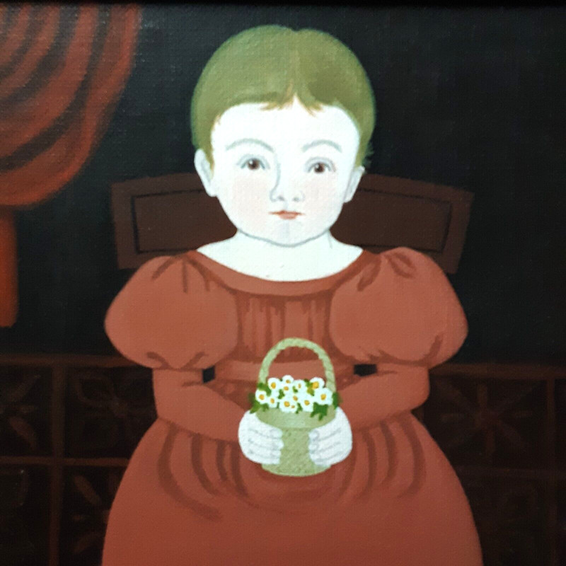 Emily Louisa Lytell, Acrylic Folk Art Portrait