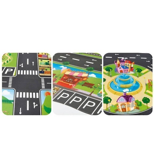 Kinderteppich Doppelseitig Straßenteppich Spielteppich Spielmatte Auto Straße. - Bild 6 von 12