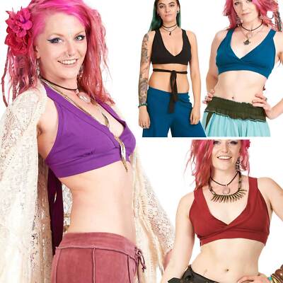 Baumwoll Bikini Oberteil, Bauchtanz Übungs BH, Psy Trance Strand Flow Hoop Kleidung
