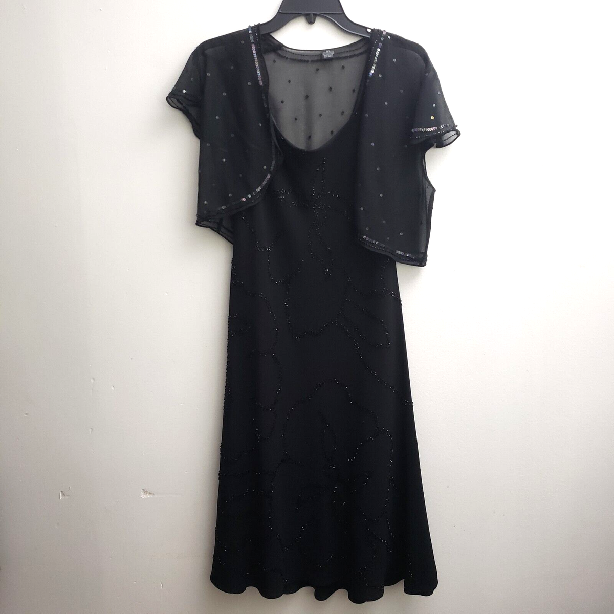 Mini Vestido Vestidos Jones New York Jones New York Beaded Sheath Dress Solid Black Sleeveless Cover Sequins Flare Mini Vestido Vestidos Jones New York Jones New York Beaded Sheath Dress Solid Black Sleeveless Cover Sequins Flare