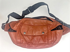 Genine Brown Leather Men's Fanny Pack Waist Hip Closure Made in Mexico
