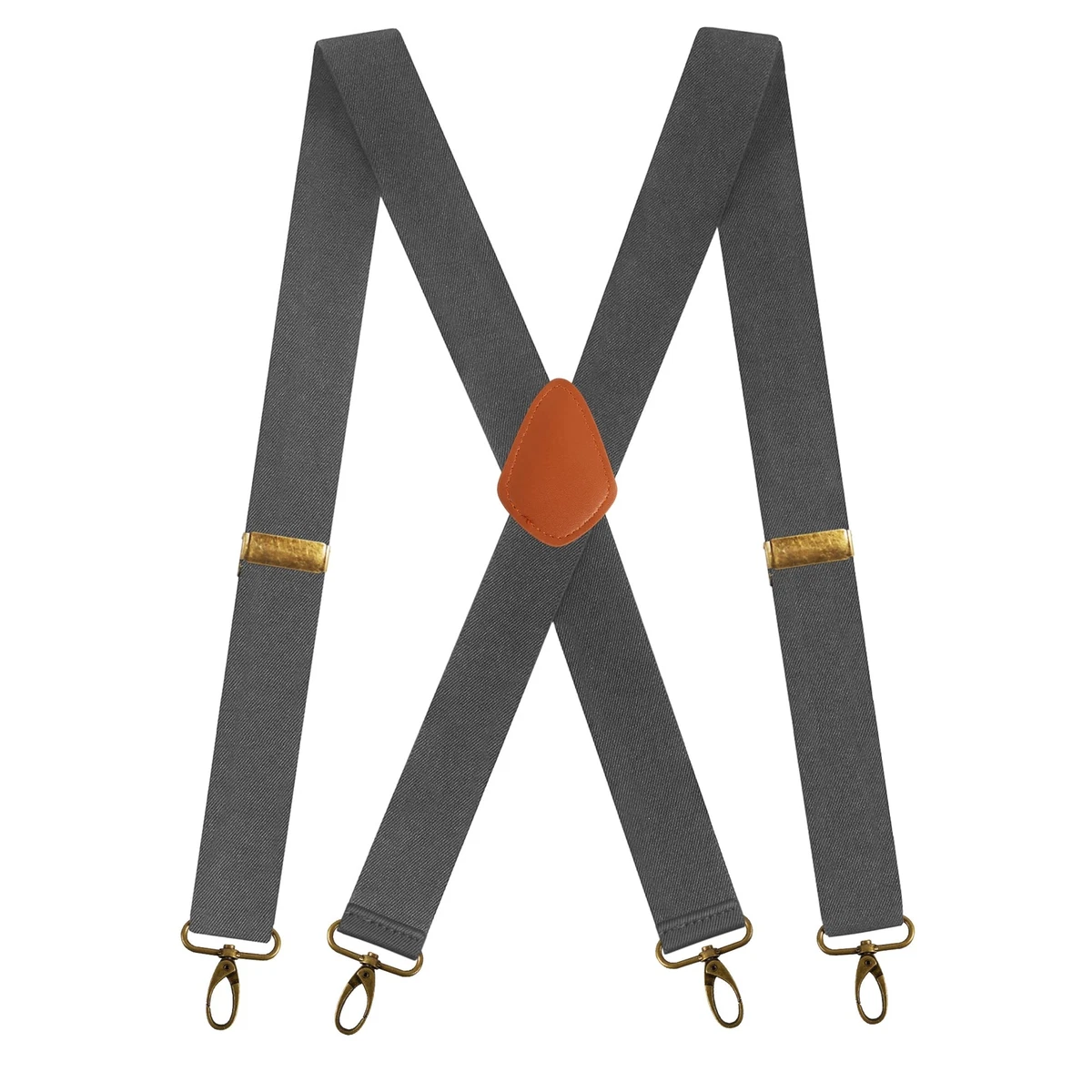 Vintage BROOKS BROTHERS Red & Blue Striped Suspenders Braces Leather Tabs Ivy Le