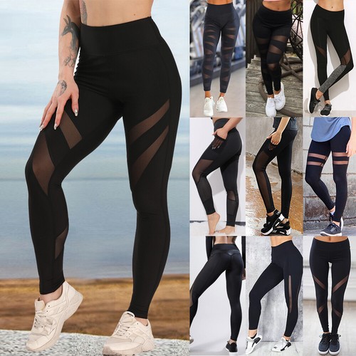 Black Mesh Workout Pants