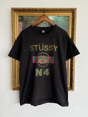 Vintage 2000s Stussy N4 No 4 Faded Black T-shirt | eBay