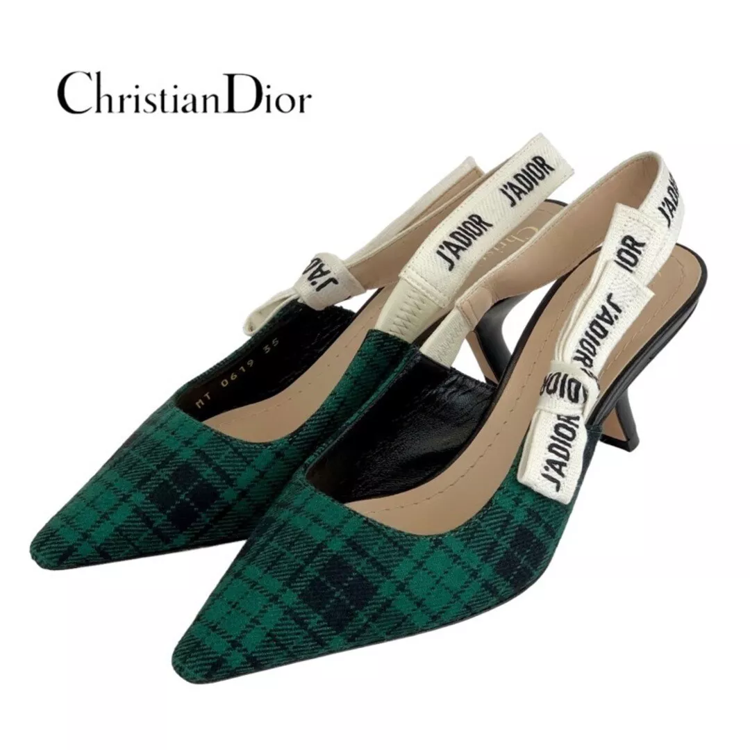 Escarpins Christian Dior J'ADIOR vert laine carreaux femme pointure 35 occasion