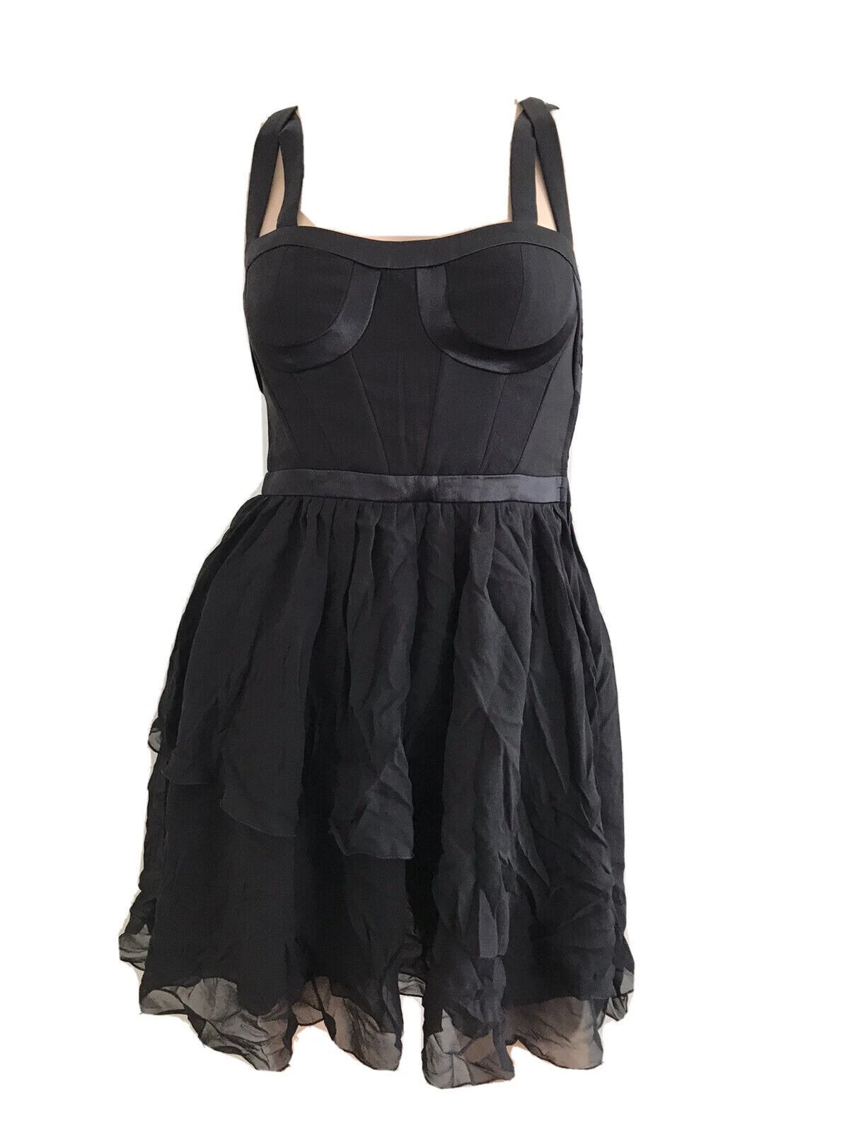 VERSACE H&M BAMBOLA IN SETA NERA CORSETTO BAMBINO ABITO DA FESTA UK 6 EU 32 US 2 XS NUOVO CON ETICHETTE