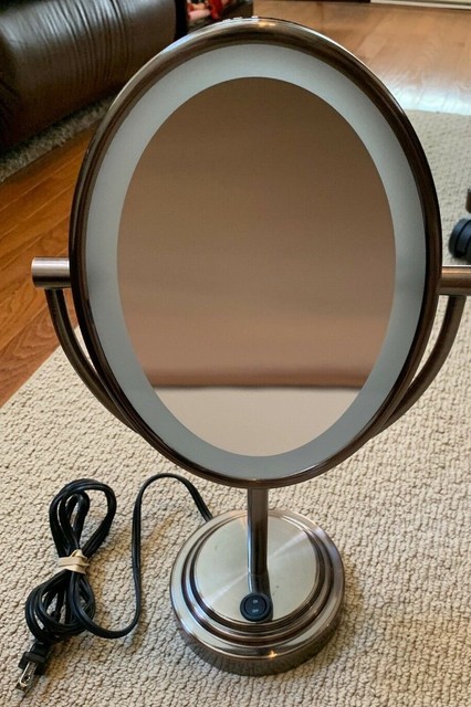 Cavoli 8 5 Inch Led Makeup Mirror With 7x Magnification Daylight Tabletop Two Sided 360 Swivel Metal