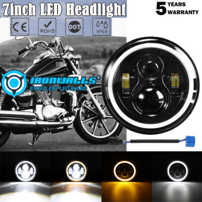 7'' LED Headlight Angle Eye Turn Signal for Kawasaki VN Vulcan 500 750 800 900