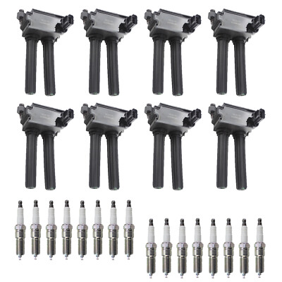 Hitachi 8 Ignition Coil 16 NGK Platinum Spark Plugs Kit For Challenger 6.1 V8