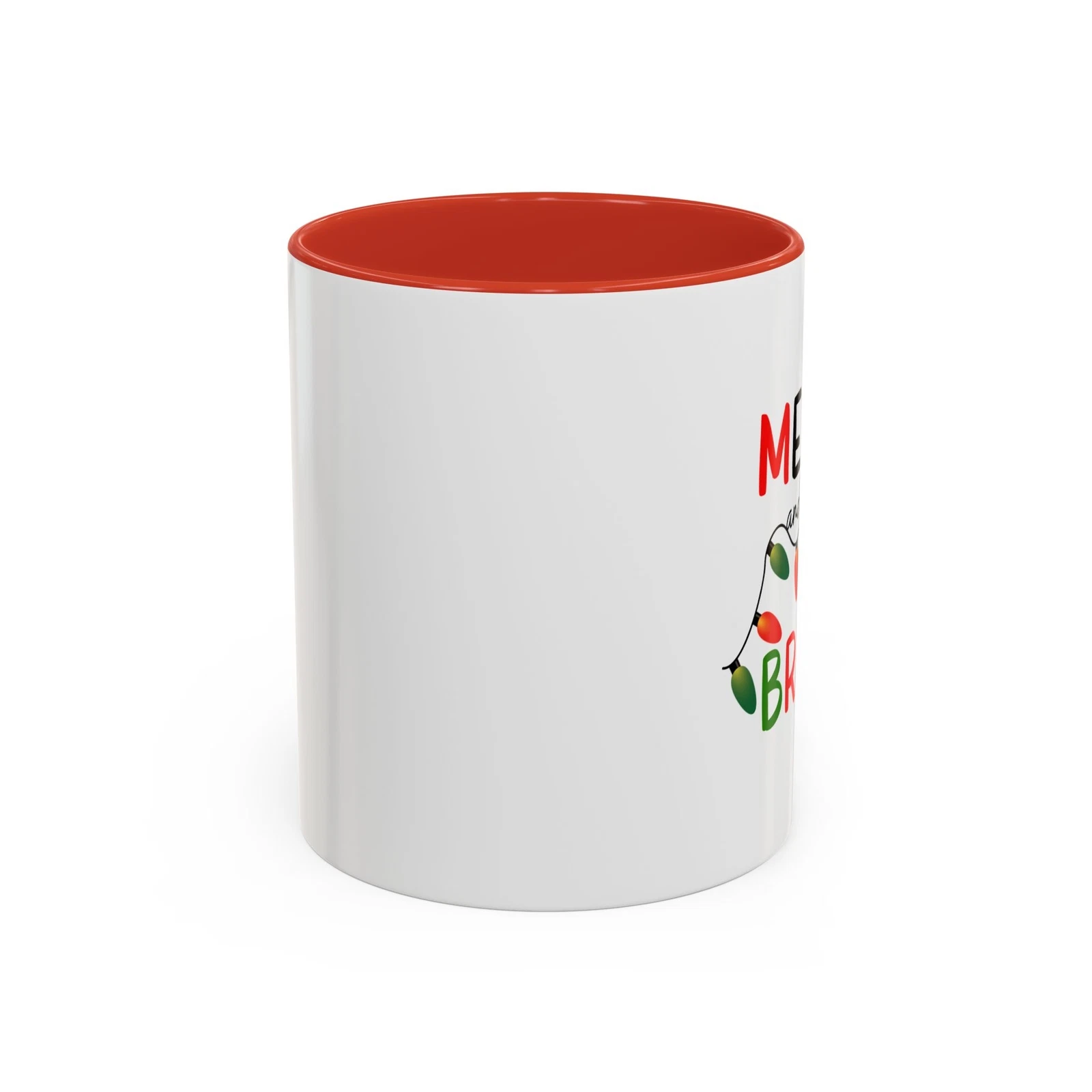 Merry and Bright Christmas Accent Coffee Tea Mug