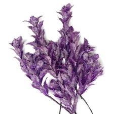 Lavender Glitter Holly Sprigs with Berries - 5