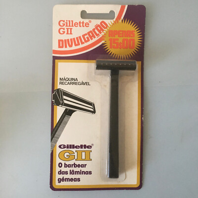 Vintage Gillette GII Rechargable Twin Rasierer im Blister Made in West Germany RAR