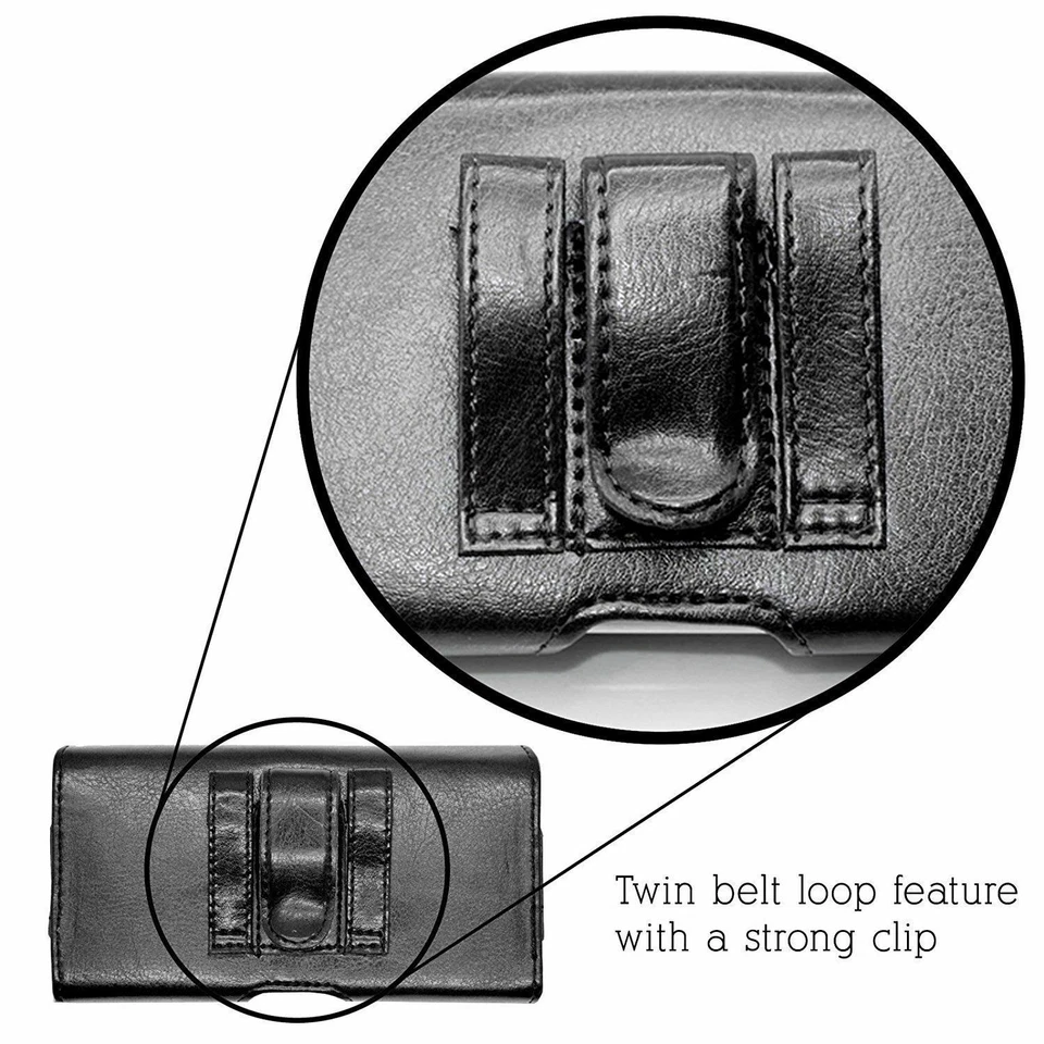 Funda protectora de cuero con cinturón de doble bucle de diseñador para Huawei Foto 4 de 4