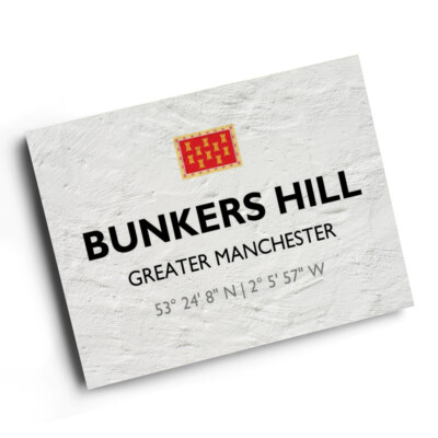 A3 PRINT - Bunkers Hill, Greater Manchester - Lat/Long SJ9389