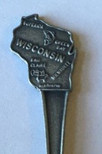 Wisconsin Amery Pewter Vintage Souvenir Spoon Collectible