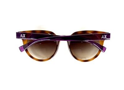 Armani Exchange Tortoise & Purple Lucite Round Sunglasses  display picture 3