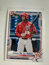 2021 Bowman paper Jeremy De La Rosa 1st BP-25 Prospect rookie Nationals