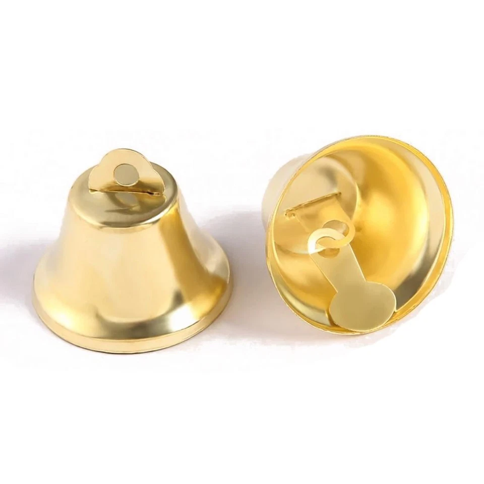 50pcs Wind Chime Gold Small Bell DIY Crafts Small Horn Jingle Bell Christmas - image 3 of 4
