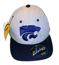 Kansas State Wildcats Kids Youth Boys Zephyr Stretch Fit hat cap Grey Purple New