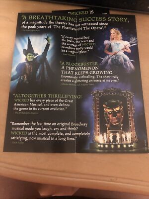 Wicked - Broadway Promo Ad Flyer - Gershwin Theatre - NYC | eBay