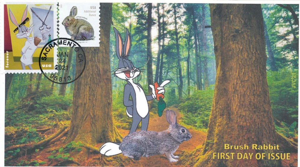 JVC CACHETS - 2021 BRUSH RABBIT ISSUE FIRST DAY COVERS FDC's L.E. OF 20 SET OF 3 - Image 3 of 4