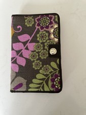 Spartina 449 Snap Wallet Linen Leather Trim Blue Floral EUC GW4