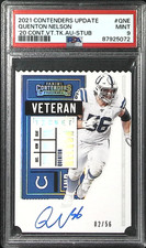 2021 Contenders Quenton Nelson 2020 Playoff Veteran Ticket Stub Auto /56 PSA 9