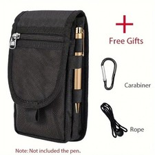 EXTRA LARGE CELL PHONE VERTICAL RUGGED POUCH WITH METAL CLIP BELT LOOP HOLSTER
