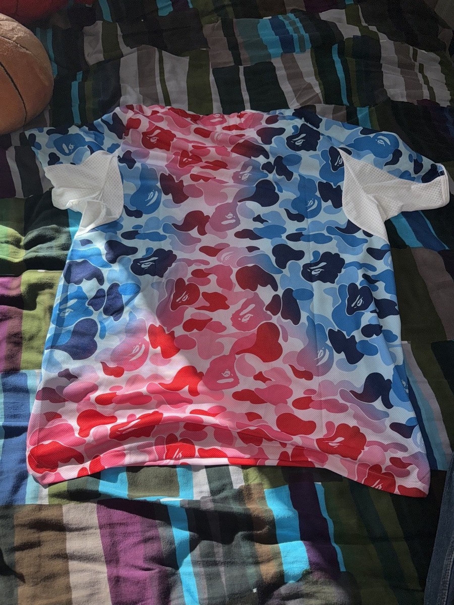BNWT Adidas Bape FB Jersey Shock Blue Pink Camo XXL Slim Fit | eBay